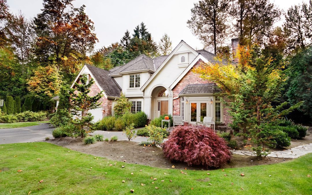 Suburban home in early Autumn as the leaves begin to turn